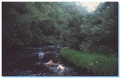 Michelle, James & Liam swimming in the Goulburn