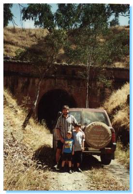 James, Liam and myself before driving through the tunnel at Yea Cheviot Railway Tunnel - Yea