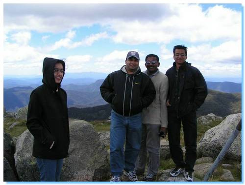 Smitha, Pius, Suresh and Praveen on the summit of Mt Stirling